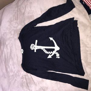 Navy sweater with white anchor